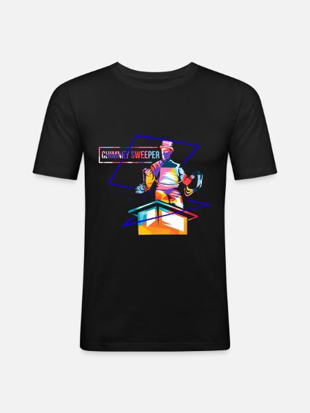 Chimney sweep polygon - Men's Slim Fit T-Shirt - black
