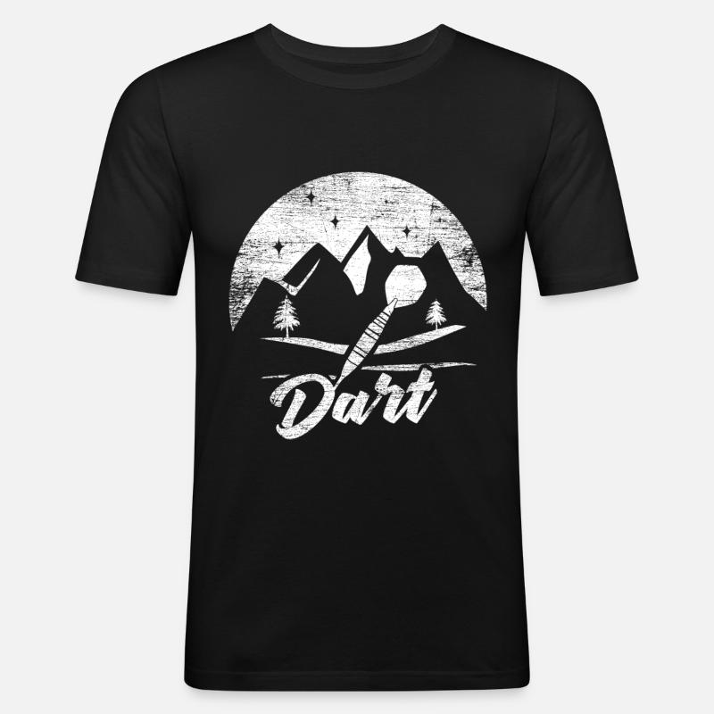 Dart Geschenk - Männer Slim Fit T-Shirt - Schwarz