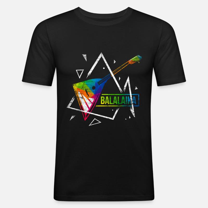 Balalaika Polygon Geschenk - Männer Slim Fit T-Shirt - Schwarz