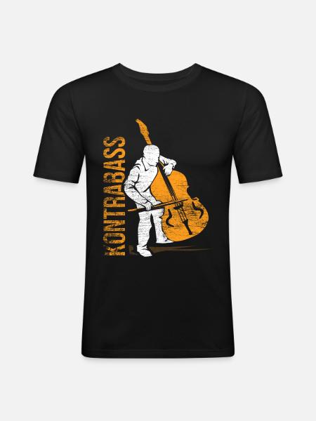 Double bass musician gift - Men's Slim Fit T-Shirt - black