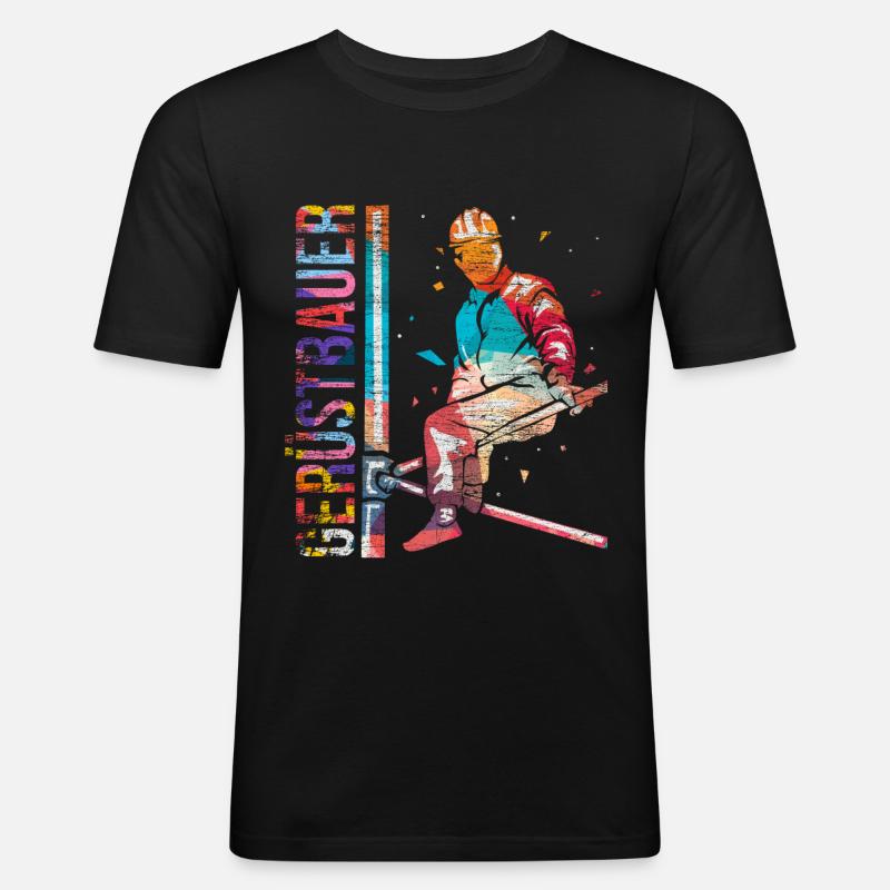 Gerüstbauer Polygon Geschenk - Männer Slim Fit T-Shirt - Schwarz