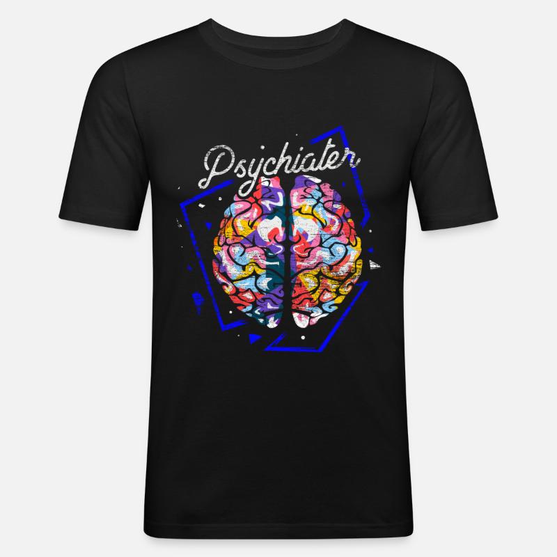 Psychiater Polygon Geschenk - Männer Slim Fit T-Shirt - Schwarz