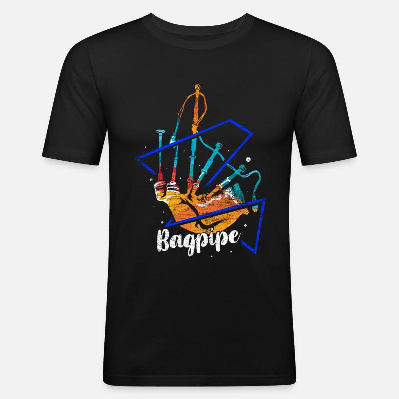 Dudelsack Polygon - Männer Slim Fit T-Shirt - Schwarz