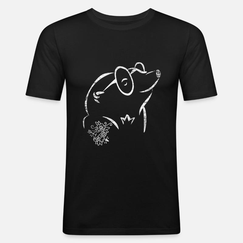 Maulwurf Geschenk - Männer Slim Fit T-Shirt - Schwarz