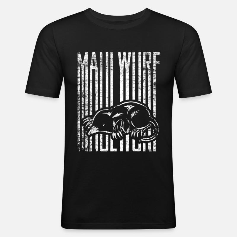 Maulwurf - Männer Slim Fit T-Shirt - Schwarz