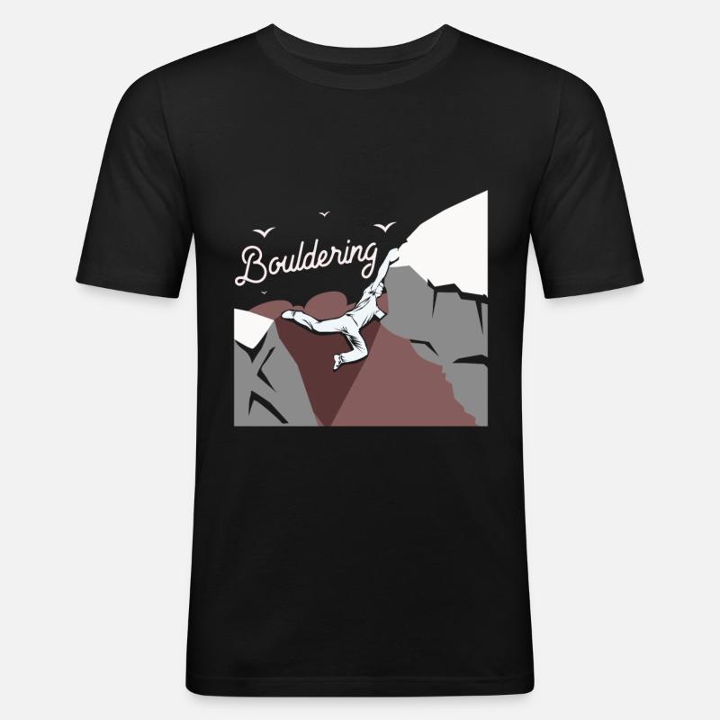 Bouldern - Männer Slim Fit T-Shirt - Schwarz
