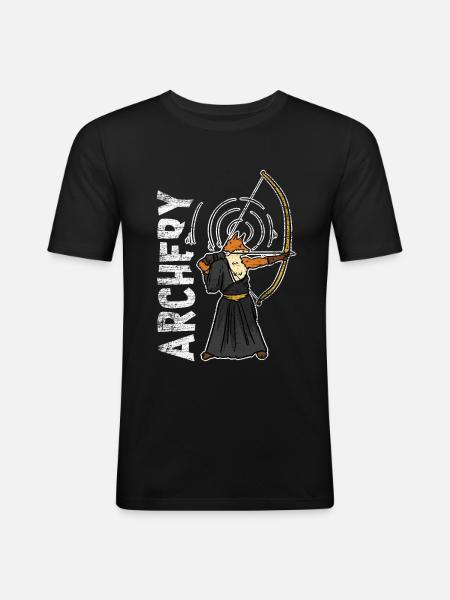 Bogenschießen Fuchs Geschenk - Männer Slim Fit T-Shirt - Schwarz