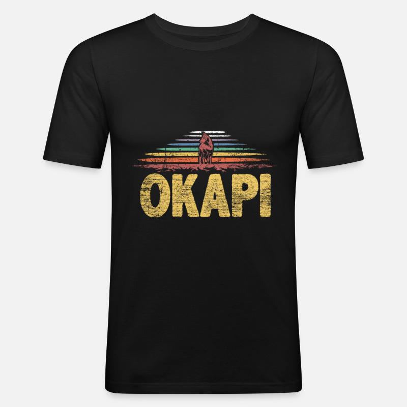 Okapi Geschenk - Männer Slim Fit T-Shirt - Schwarz