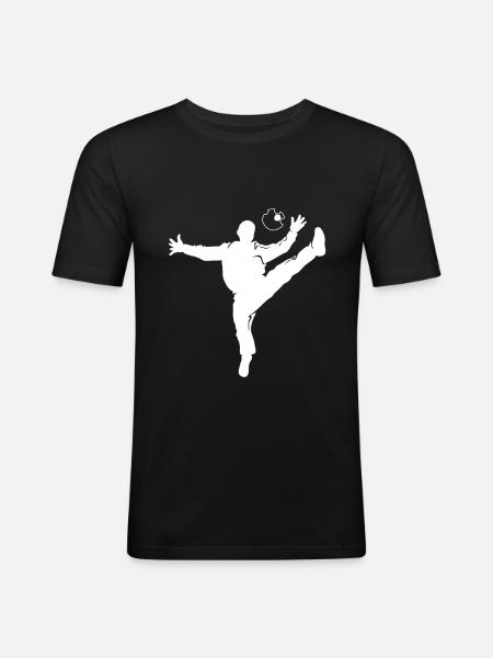 Håndbold målmand sportshall hold gave - Herre Slim Fit T-Shirt - sort