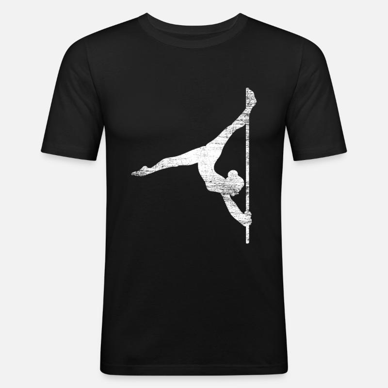 Pole Dance - Männer Slim Fit T-Shirt - Schwarz