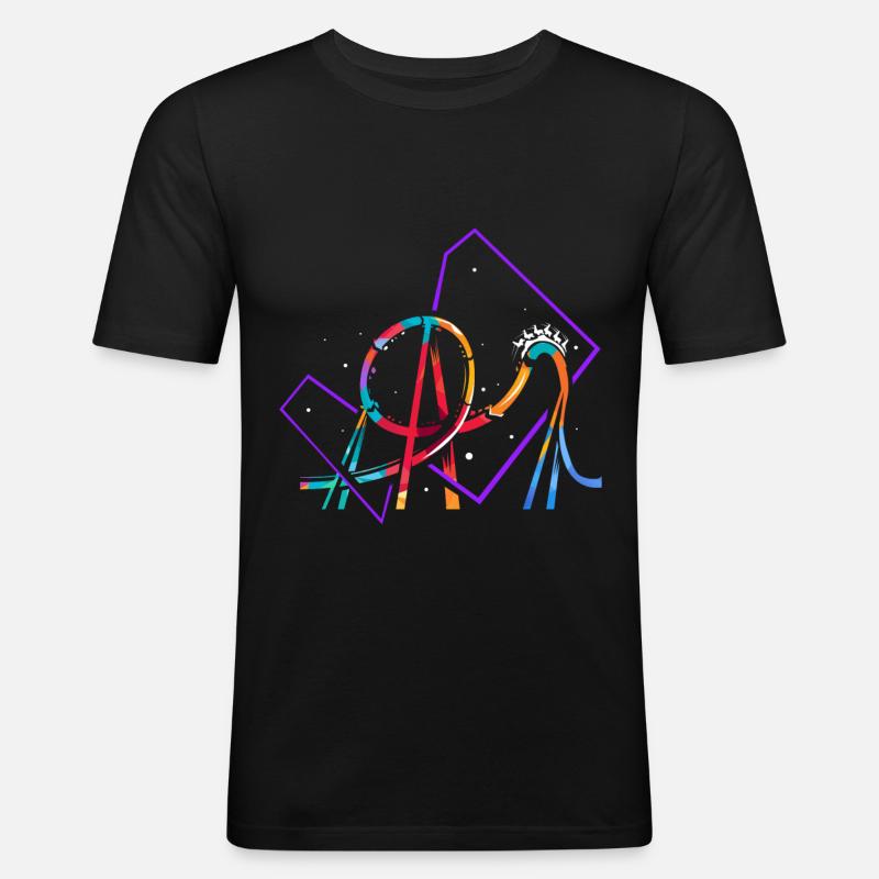 Roller coaster polygon - Men's Slim Fit T-Shirt - black