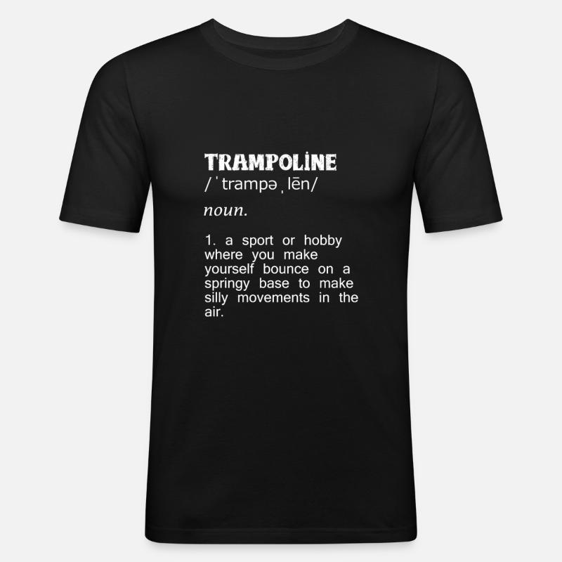 Trampolin - Männer Slim Fit T-Shirt - Schwarz