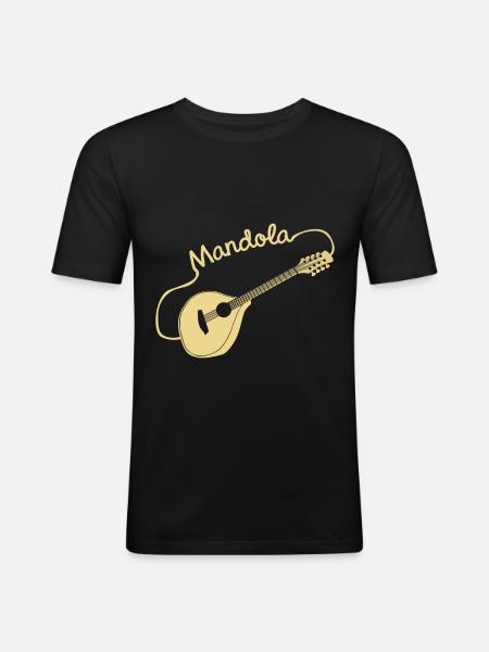 Mandola Geschenk - Männer Slim Fit T-Shirt - Schwarz