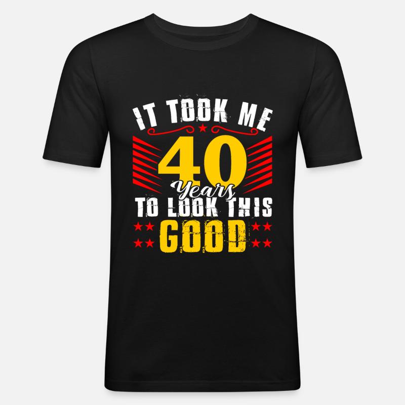 40th birthday - Men's Slim Fit T-Shirt - black