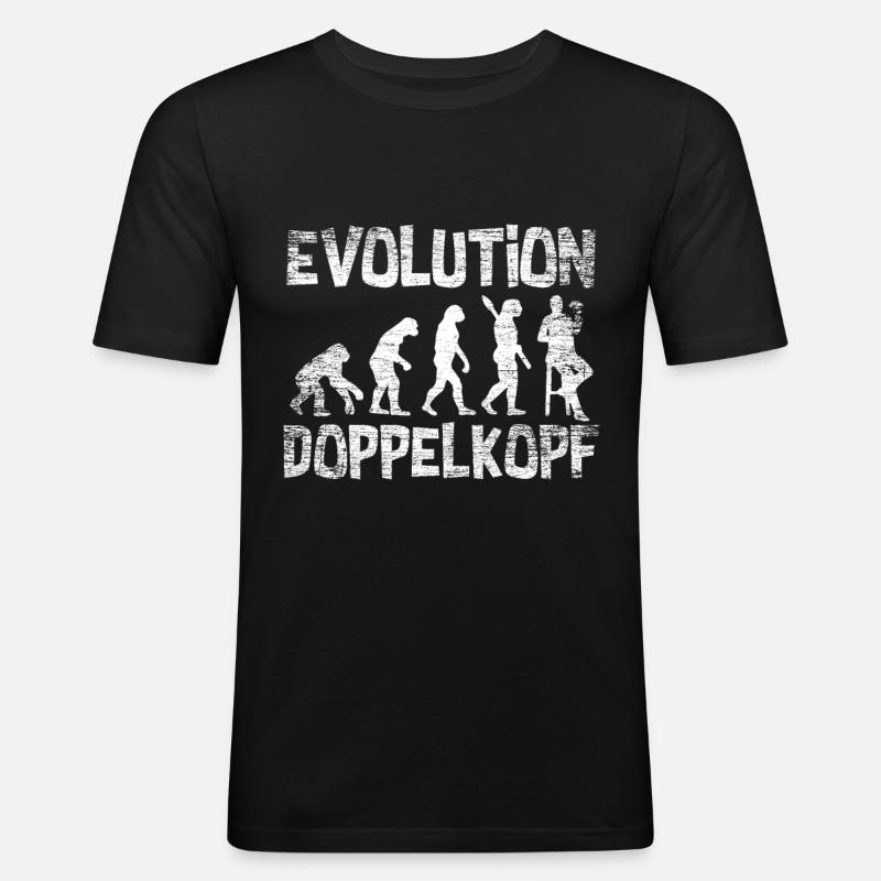 Doppelkopf Geschenk - Männer Slim Fit T-Shirt - Schwarz
