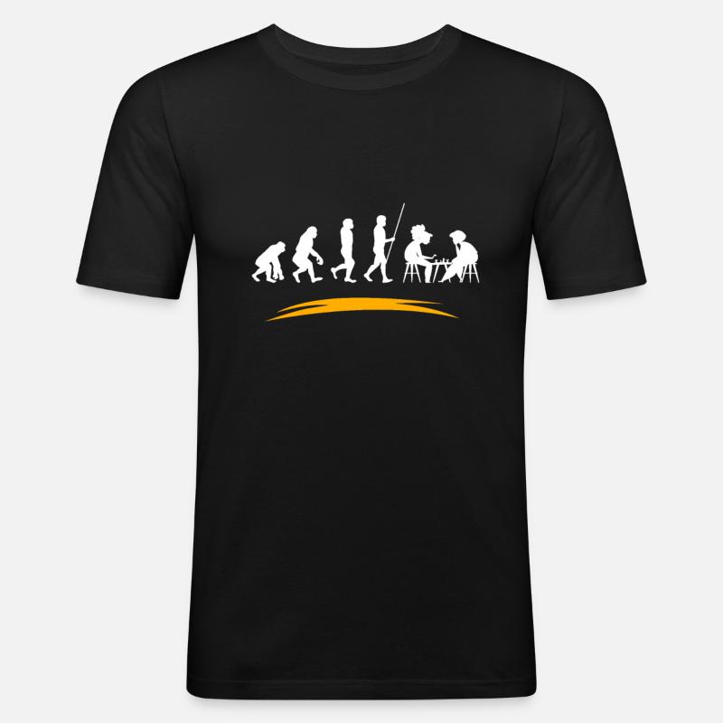 Schach - Männer Slim Fit T-Shirt - Schwarz