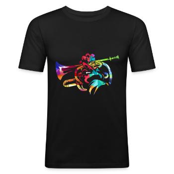 Kornett - Männer Slim Fit T-Shirt - Schwarz - Vorne - Nik (191cm)