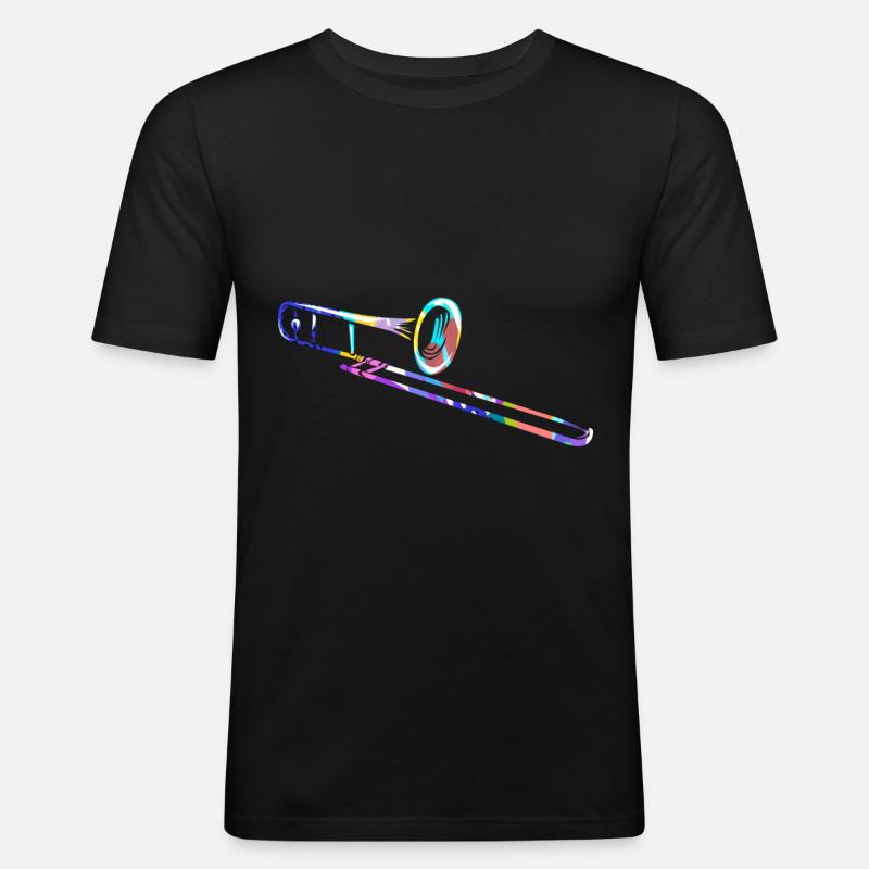Posaune Geschenk - Männer Slim Fit T-Shirt - Schwarz