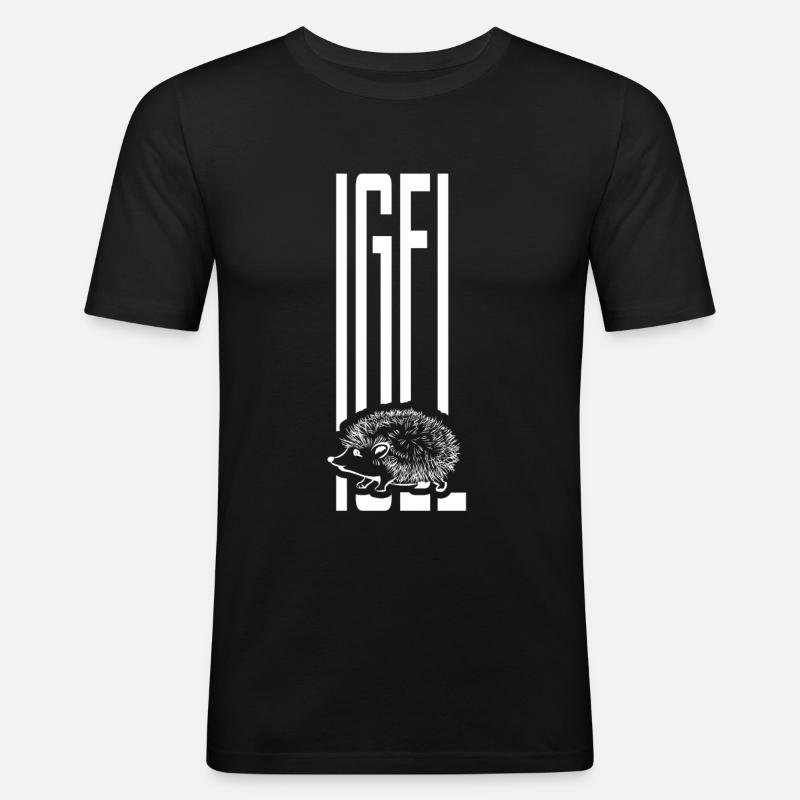 Igel Geschenk - Männer Slim Fit T-Shirt - Schwarz