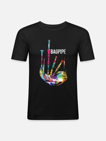 Bagpipe Gift - Men's Slim Fit T-Shirt - black