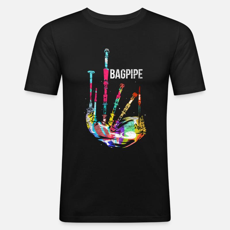 Dudelsack Geschenk - Männer Slim Fit T-Shirt - Schwarz