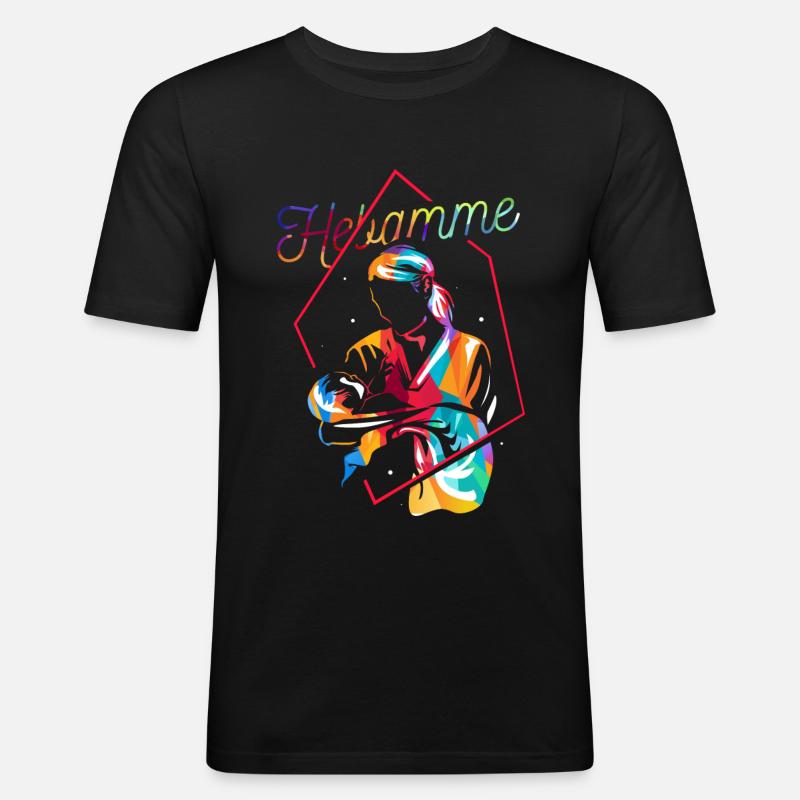 Hebamme Geschenk - Männer Slim Fit T-Shirt - Schwarz