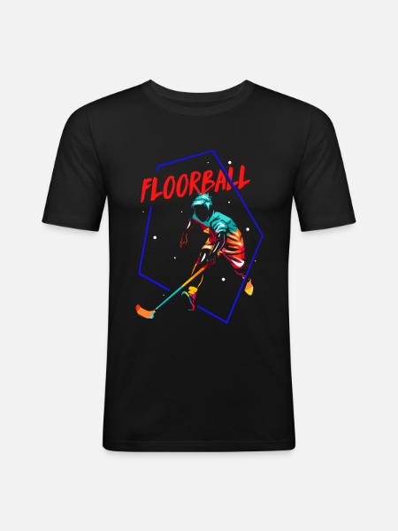 Floorball gave - Herre Slim Fit T-Shirt - sort
