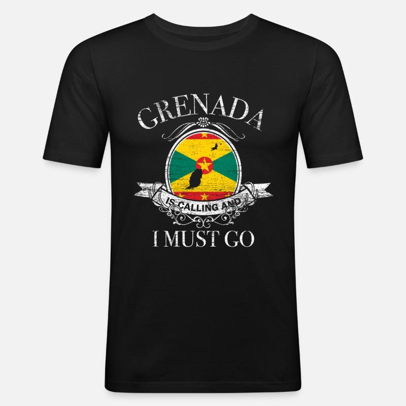 Grenada Gewürzinsel Geschenk - Männer Slim Fit T-Shirt - Schwarz