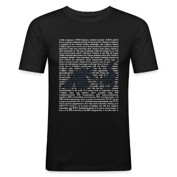 Aikido - Männer Slim Fit T-Shirt - Schwarz - Vorne - Nik (191cm)