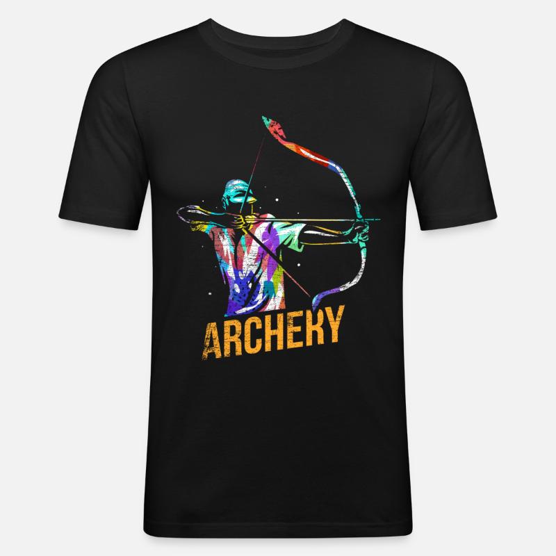 Bogenschießen Geschenk - Männer Slim Fit T-Shirt - Schwarz