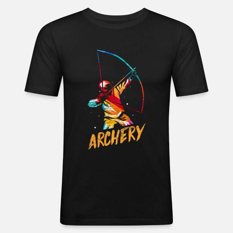 Bogenschießen Geschenk - Männer Slim Fit T-Shirt - Schwarz