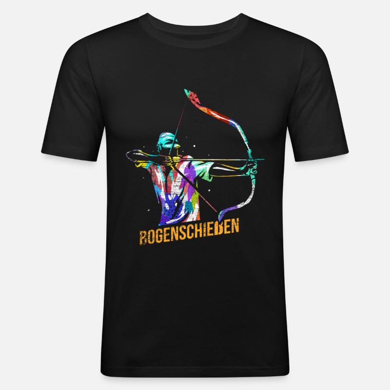 Bogenschießen Geschenk - Männer Slim Fit T-Shirt - Schwarz