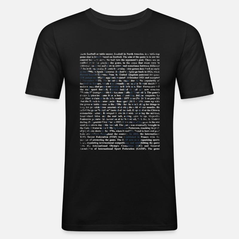 Tischfußball Geschenk - Männer Slim Fit T-Shirt - Schwarz