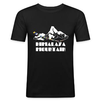 Himalaya Geschenk - Männer Slim Fit T-Shirt - Schwarz - Vorne - Nik (191cm)
