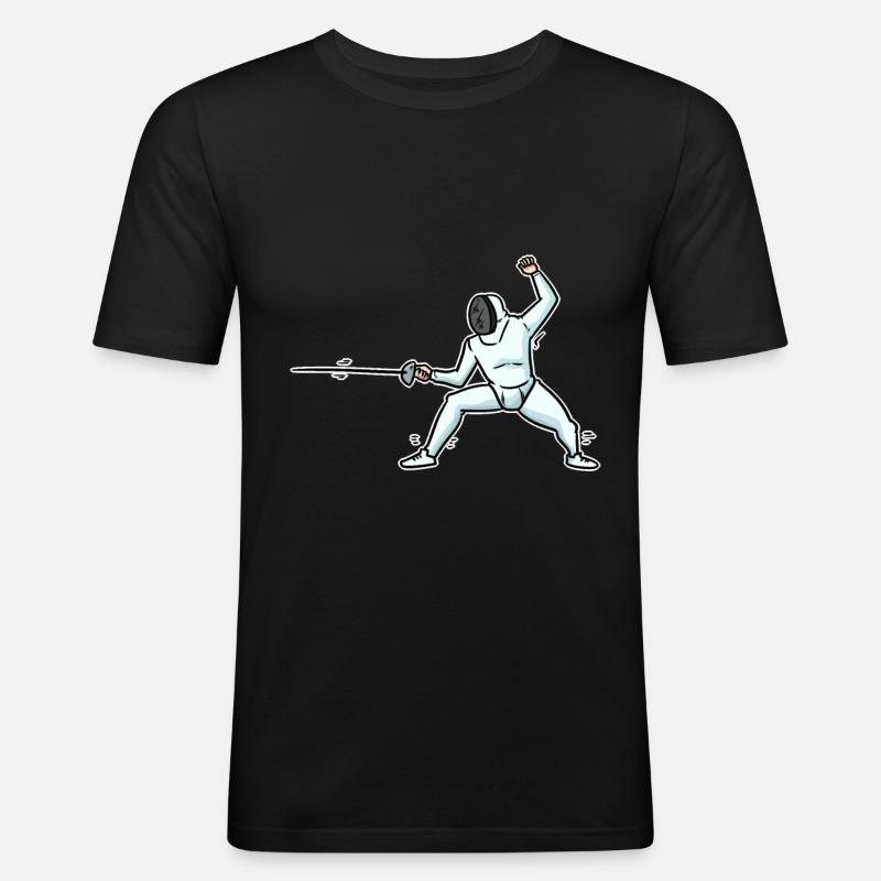 Fechten Geschenk - Männer Slim Fit T-Shirt - Schwarz