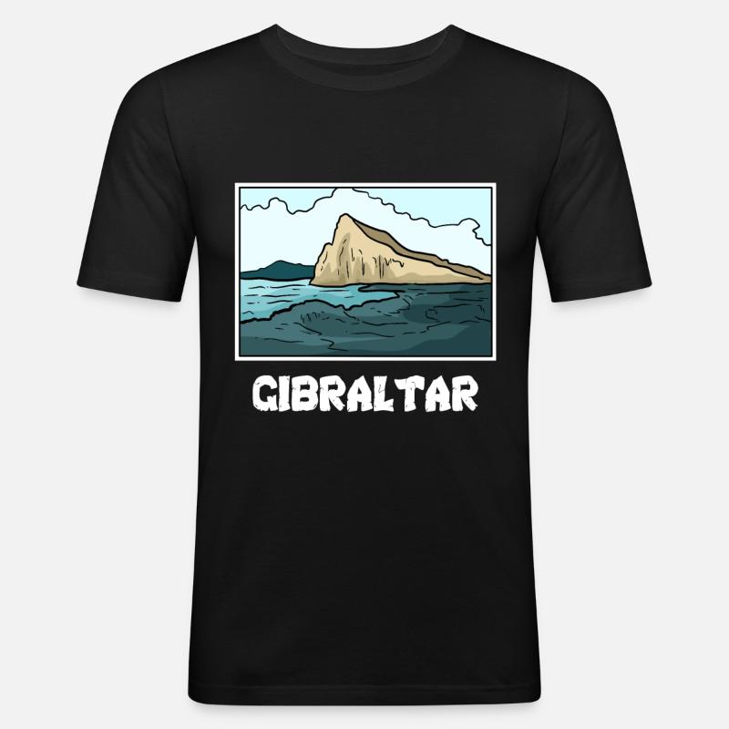 Gibraltar - Männer Slim Fit T-Shirt - Schwarz