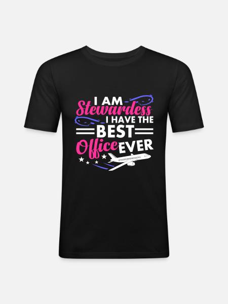 stewardess - Men's Slim Fit T-Shirt - black