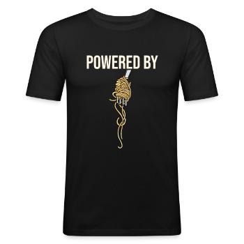 pasta - Men's Slim Fit T-Shirt - black - Front - Nik (191cm)