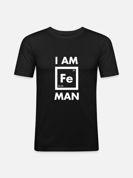 I au FE - T-shirt près du corps Homme - noir