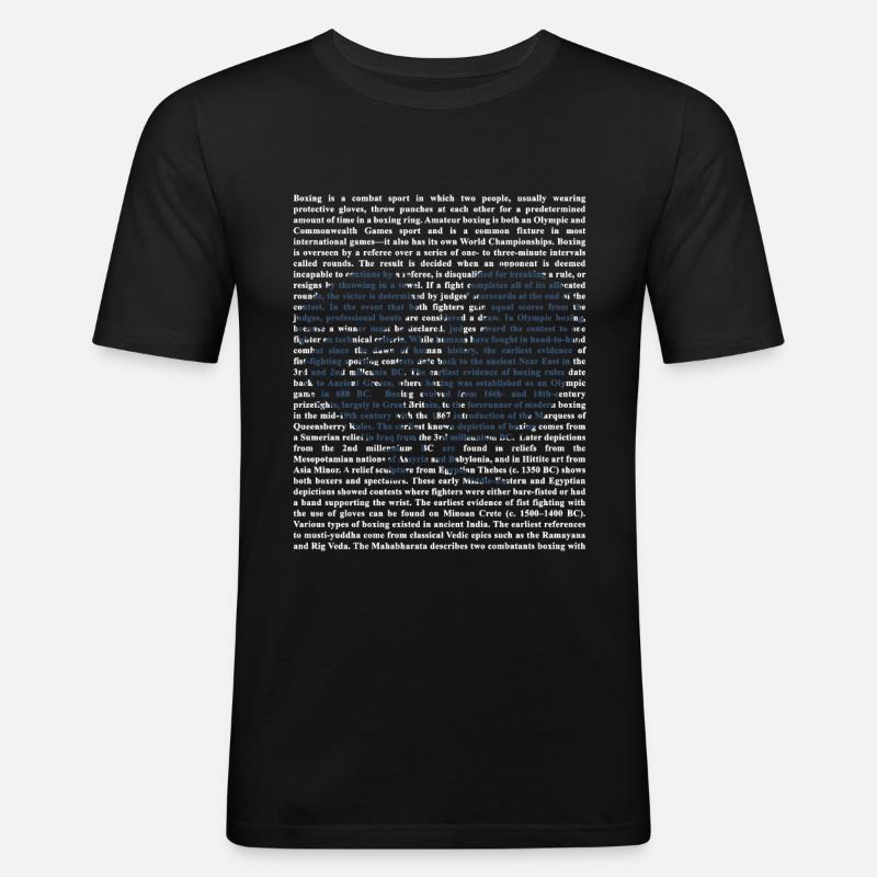 Boxen - Männer Slim Fit T-Shirt - Schwarz