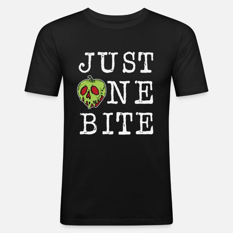 Apfel - Männer Slim Fit T-Shirt - Schwarz