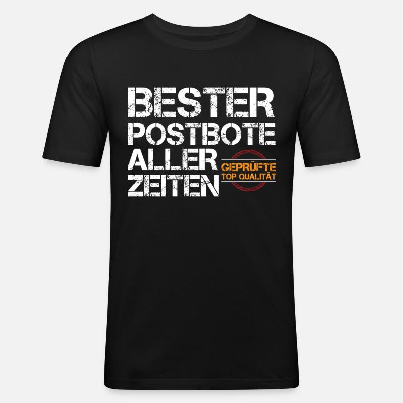 Bester Postbote - Männer Slim Fit T-Shirt - Schwarz