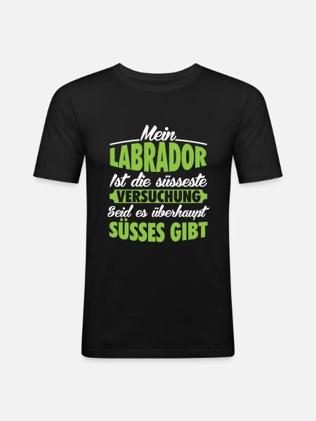 Labrador - Männer Slim Fit T-Shirt - Schwarz