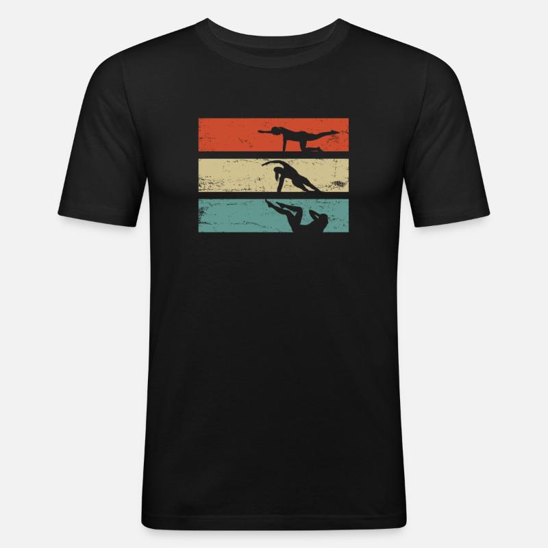 Pilates - Männer Slim Fit T-Shirt - Schwarz