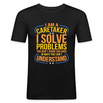Caretaker caretaker - Men's Slim Fit T-Shirt - black - Front - Nik (191cm)