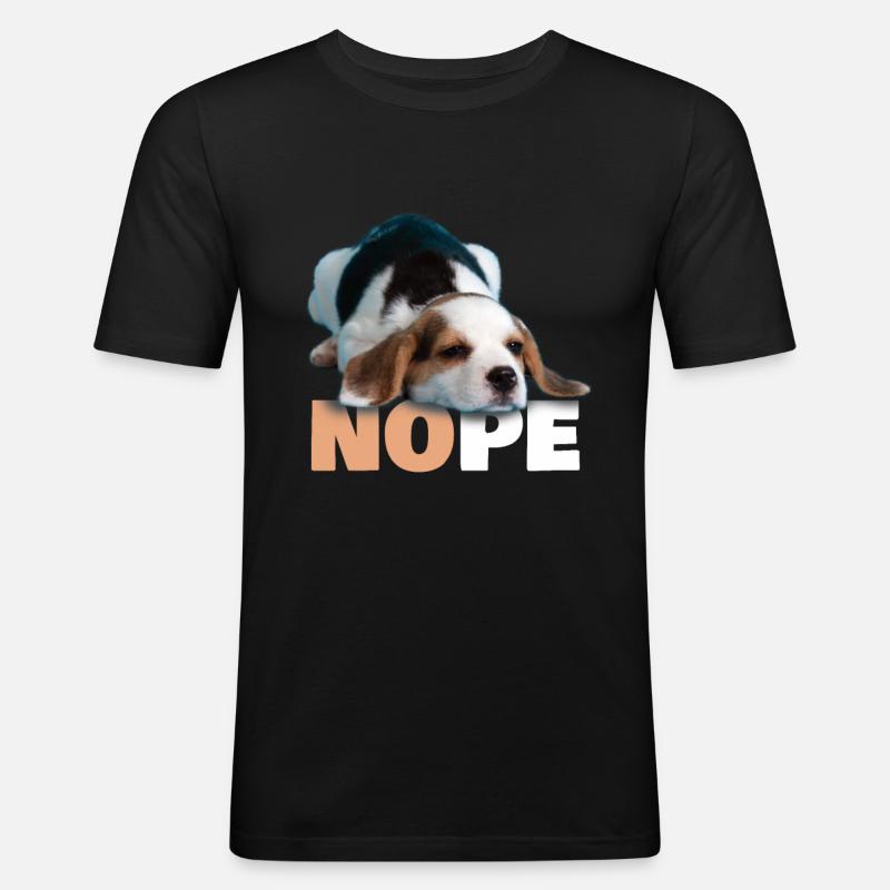Beagle Hündchen Geschenkidee - Männer Slim Fit T-Shirt - Schwarz