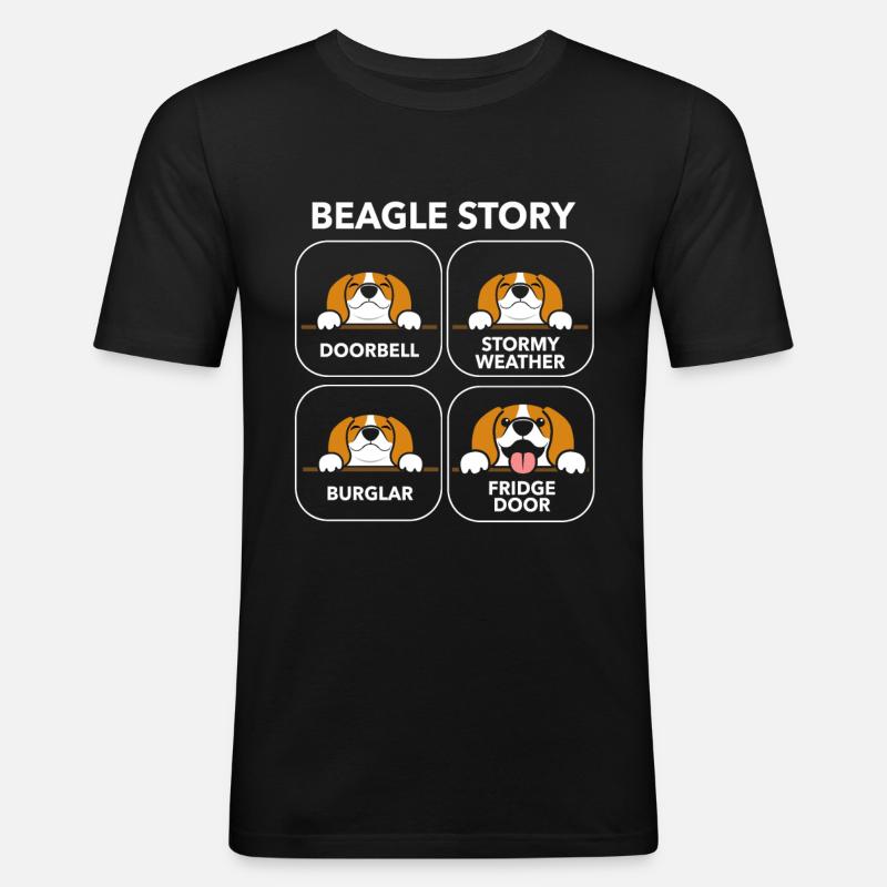 Beagle Hündchen Geschenkidee - Männer Slim Fit T-Shirt - Schwarz