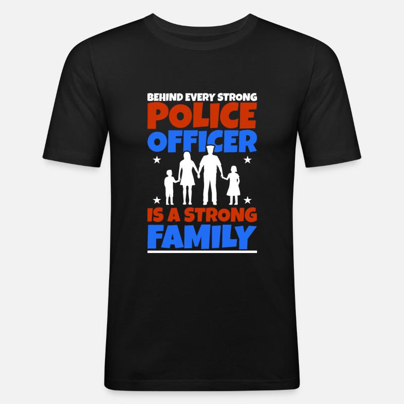 Polizei - Männer Slim Fit T-Shirt - Schwarz