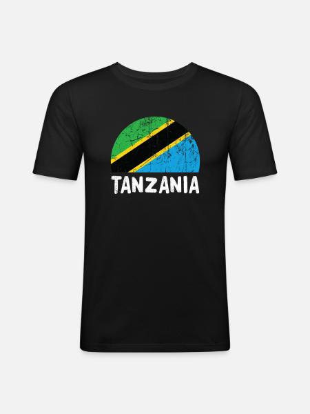 Tanzania - Men's Slim Fit T-Shirt - black
