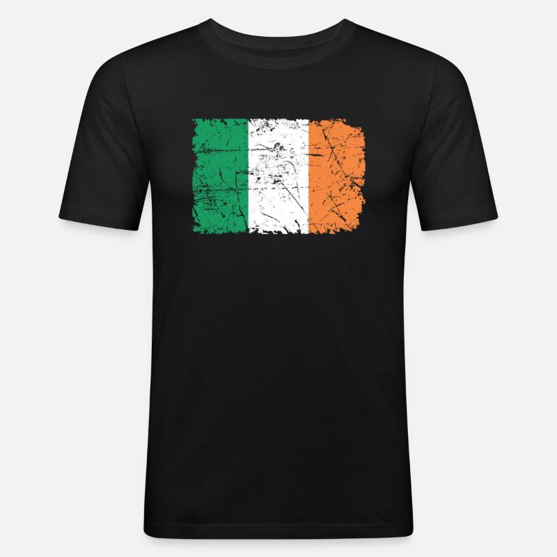 Irland - Männer Slim Fit T-Shirt - Schwarz